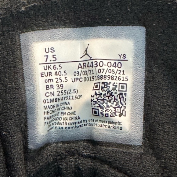 Youth 7.5 Jordan Lift Off Black Concord - Picture 7 of 7